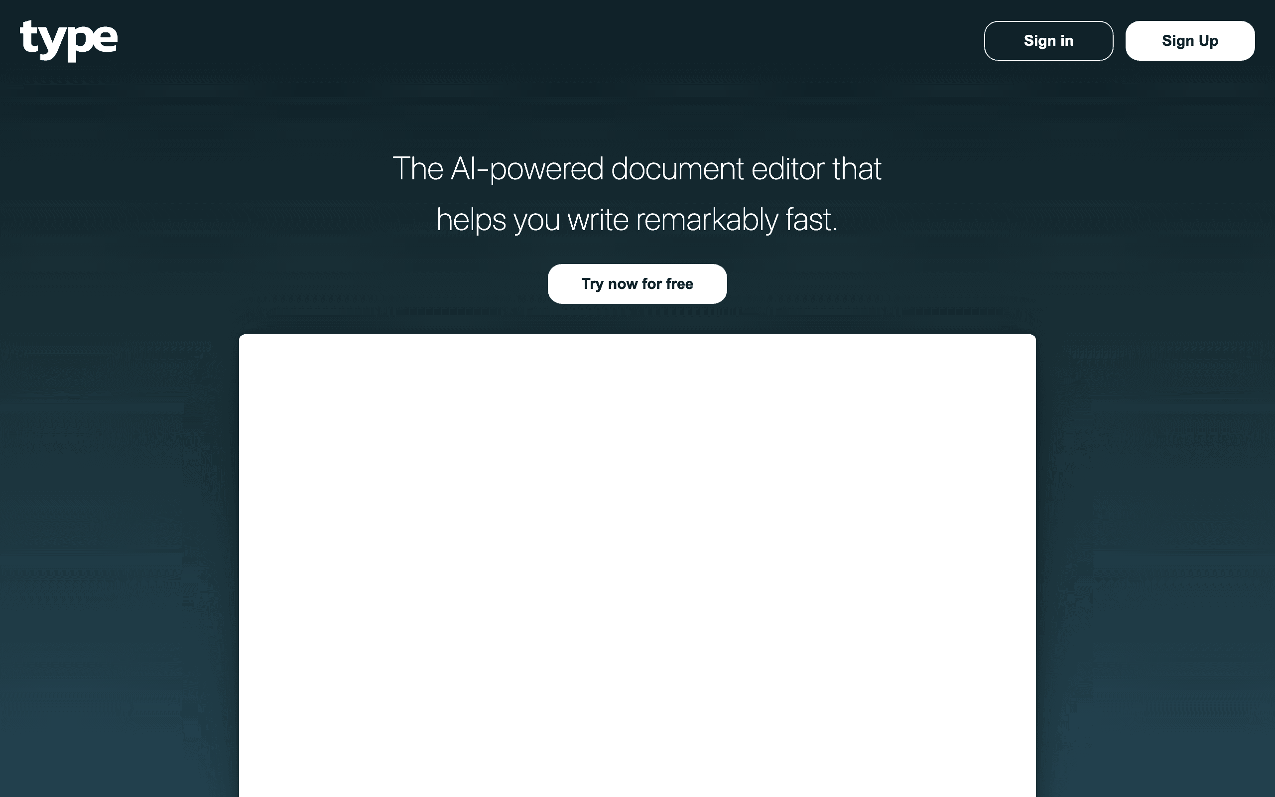 Captura de pantalla de Type.ai