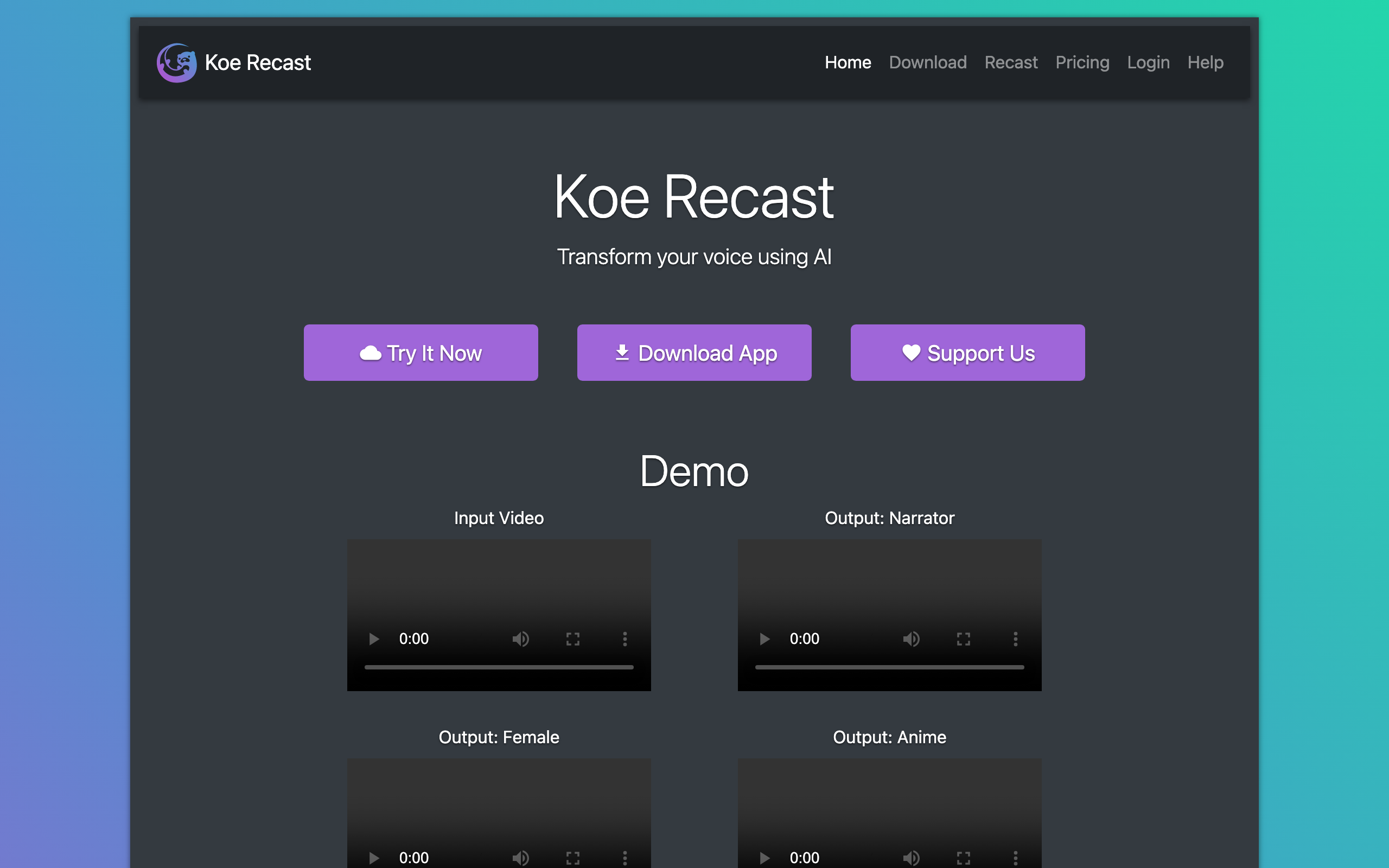 Captura de pantalla de Koe Recast
