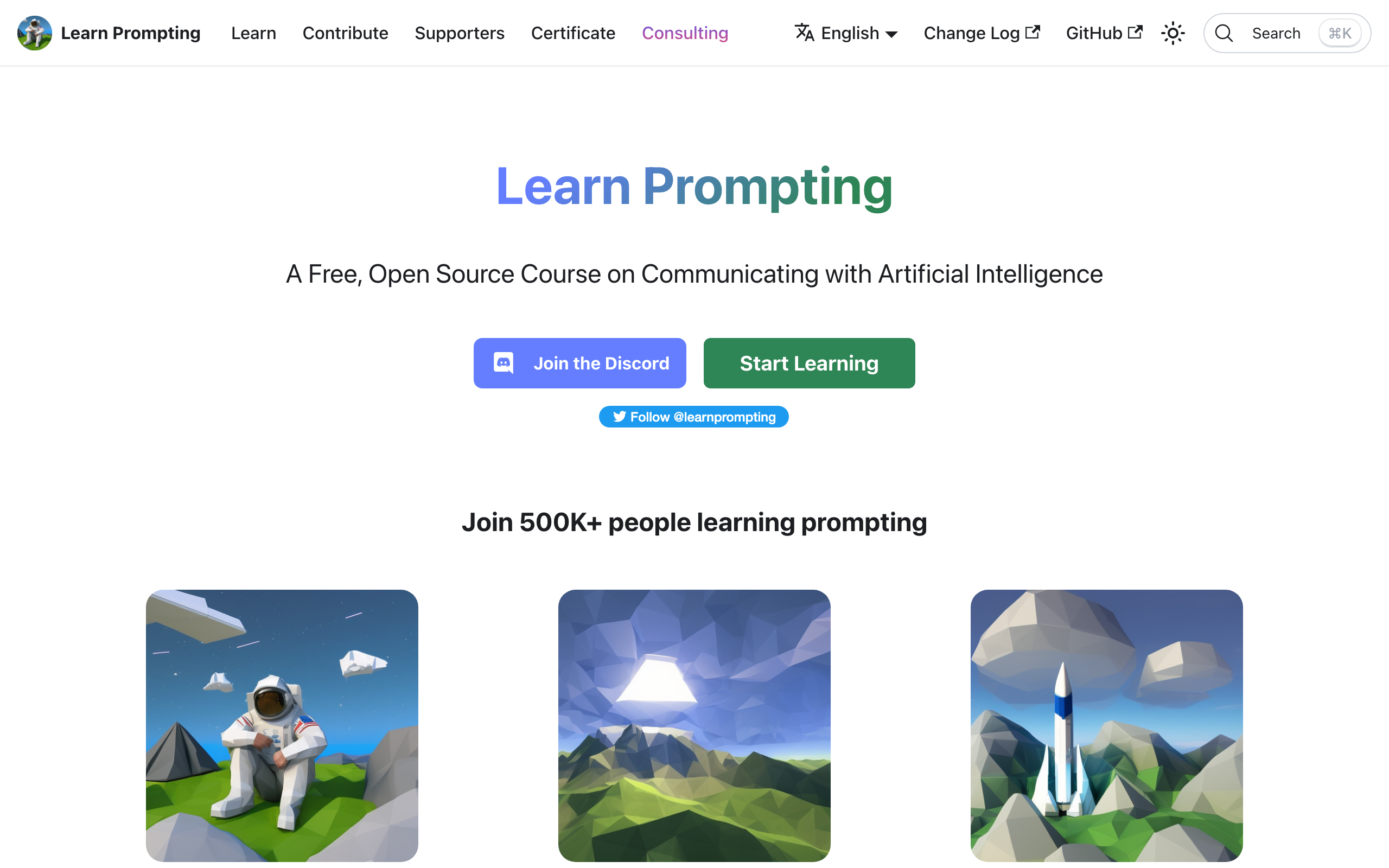 Captura de pantalla de Learn Prompting